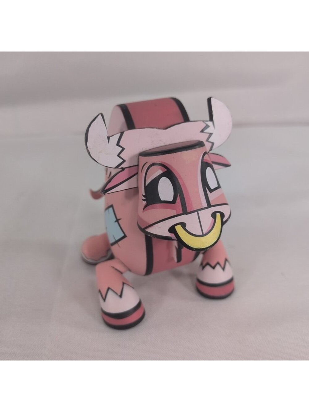 Joe Ledbetter Pink Ox Bull Mini Figure Chinese Zodiac Nose Ring Cow 2011 Hog